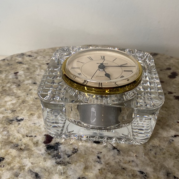 Staiger West Germany Gorgeous Crystal Desk Clock Made in France Unique & Classy - Picture 9 of 10